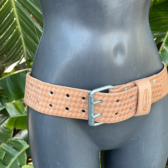McGuire Nicholas embossed and studded wide leather belt - Picture 1 of 8